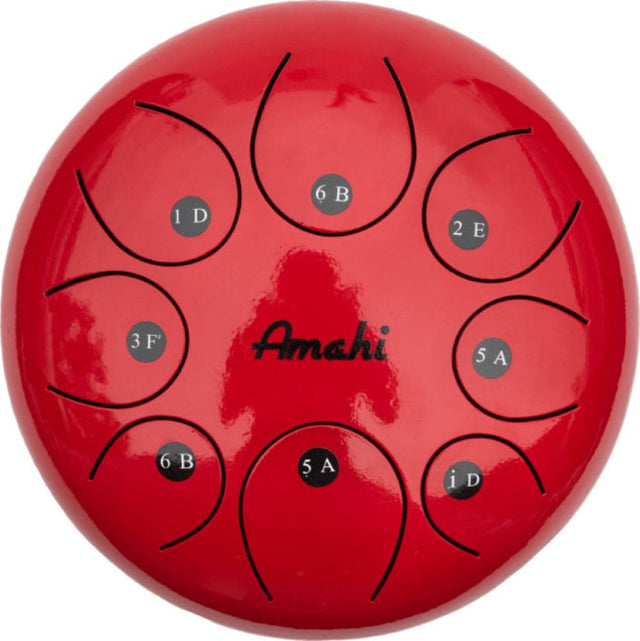 Amahi Steel Tongue Drum 10 - Red