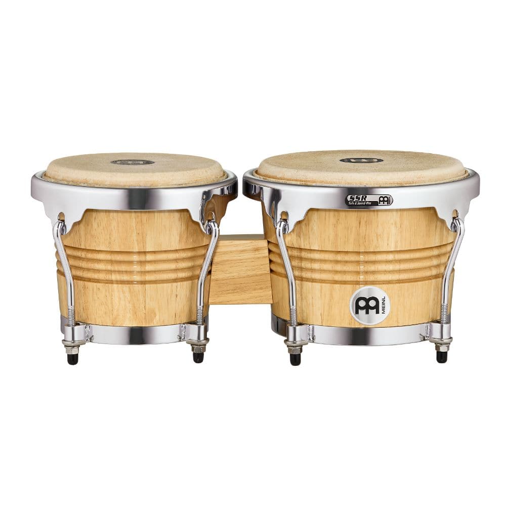 Meinl Wood Bongos 6 3/4 & 8 Natural Chrome Hardware