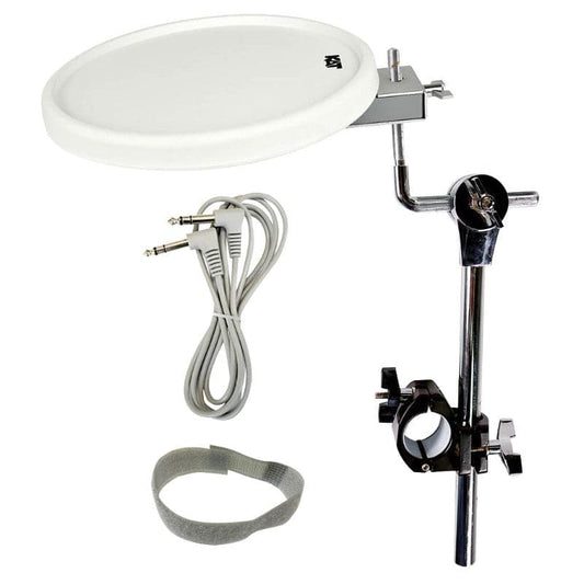 Kat Electronic Percussion 11-inch White Dual Pad With Tom Arm, Clamp, 8-foot Cable, And Velcro Tie