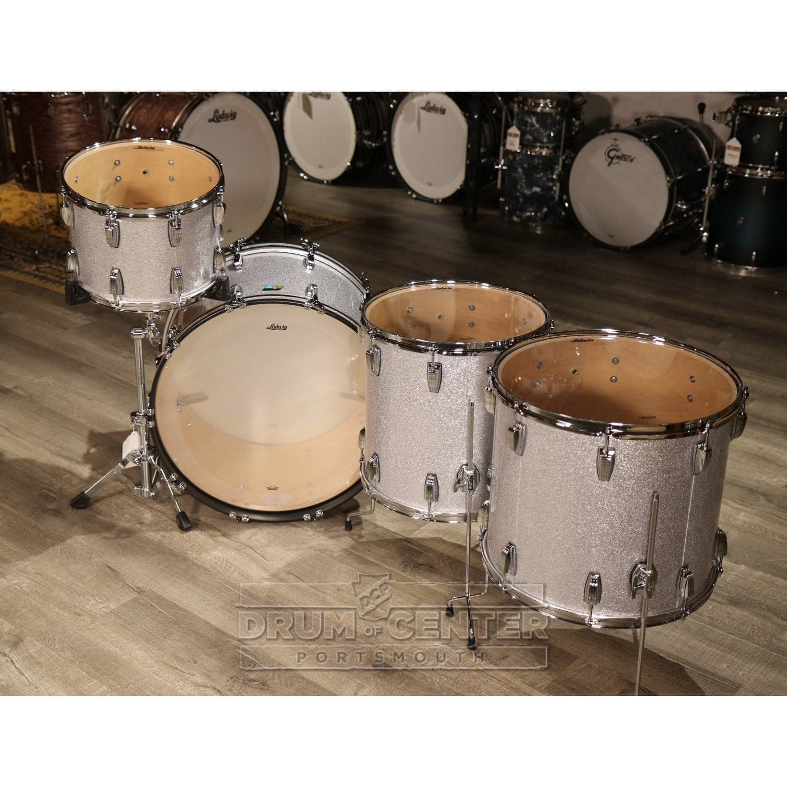 Ludwig Classic Maple 4pc "Monster Machine" Drum Set Silver Sparkle