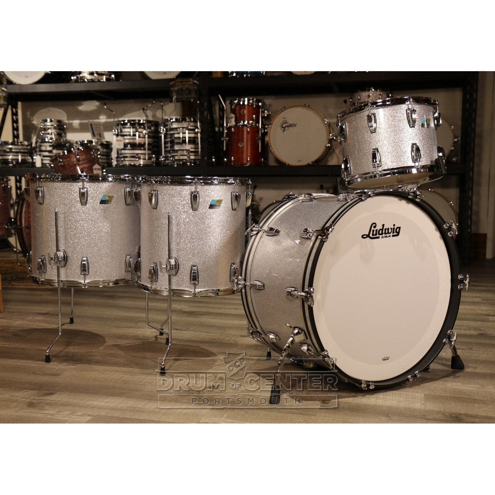 Ludwig Classic Maple 4pc "Monster Machine" Drum Set Silver Sparkle
