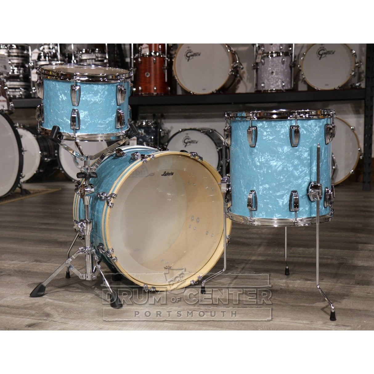 Ludwig Classic Maple 3pc "Hepkat" Drum Set Glacier Blue