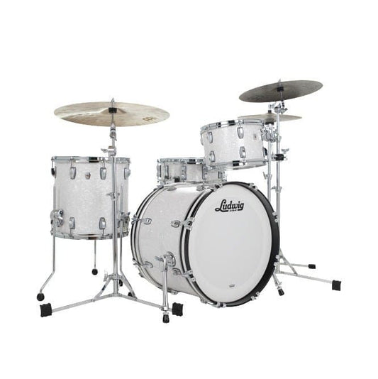 Ludwig Classic Oak 3pc Downbeat Drum Set White Marine