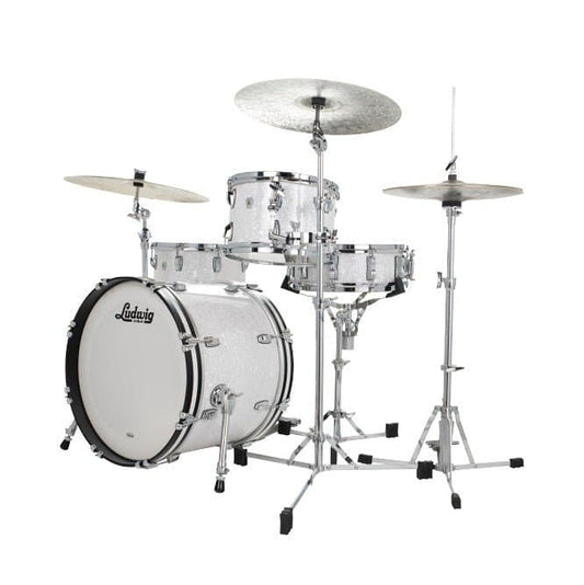 Ludwig Classic Oak 3pc Downbeat Drum Set White Marine
