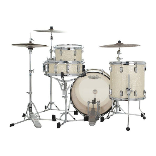 Ludwig Classic Oak 3pc Downbeat Drum Set Vintage White Marine