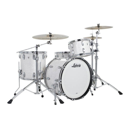 Ludwig Classic Oak 3pc Pro Beat Drum Set White Marine