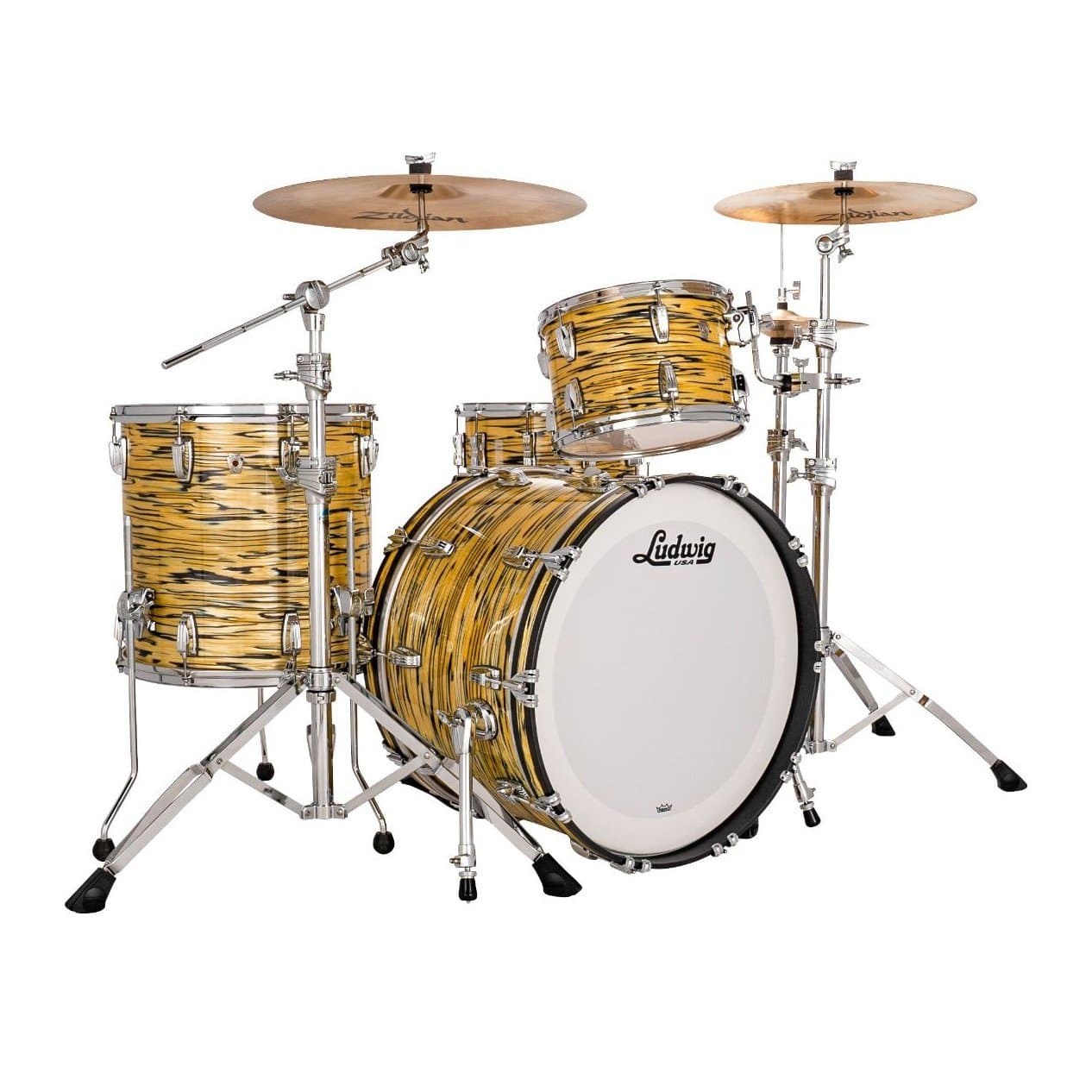 Ludwig Classic Oak Fab 3pc Drum Set Lemon Oyster