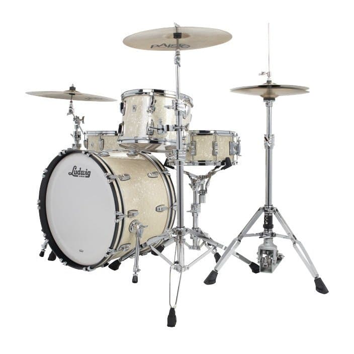 Ludwig Classic Oak 3pc Pro Beat Drum Set Vintage White Marine