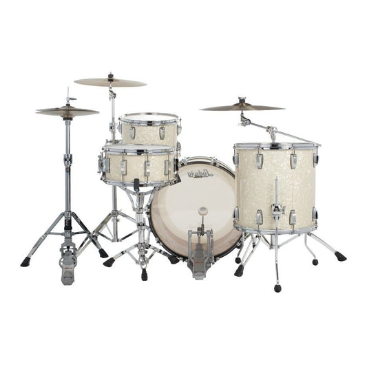 Ludwig Classic Oak 3pc Pro Beat Drum Set Vintage White Marine