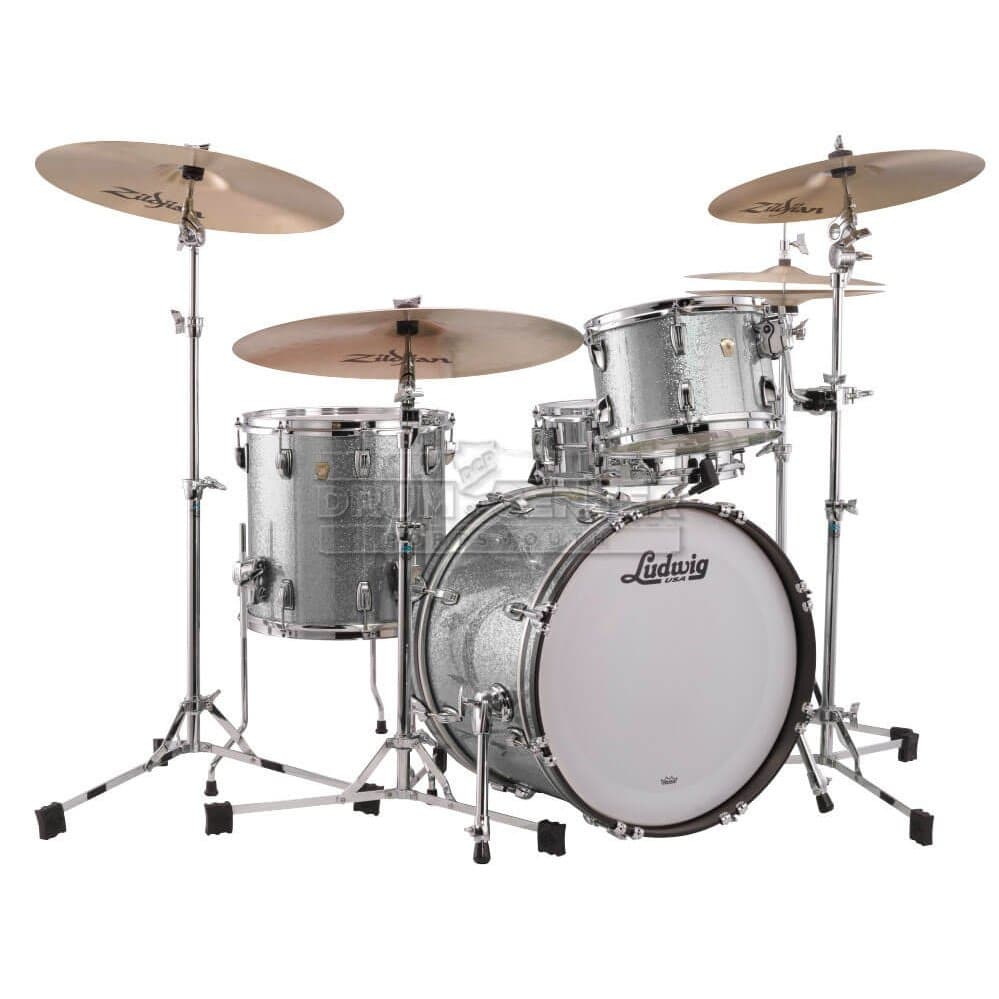 Ludwig Classic Maple 3pc Drum Set Silver Sparkle