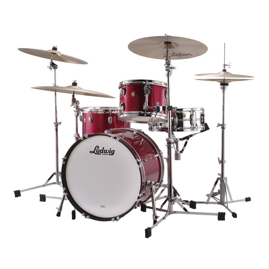 Ludwig Classic Maple Downbeat Drum Set Red Sparkle