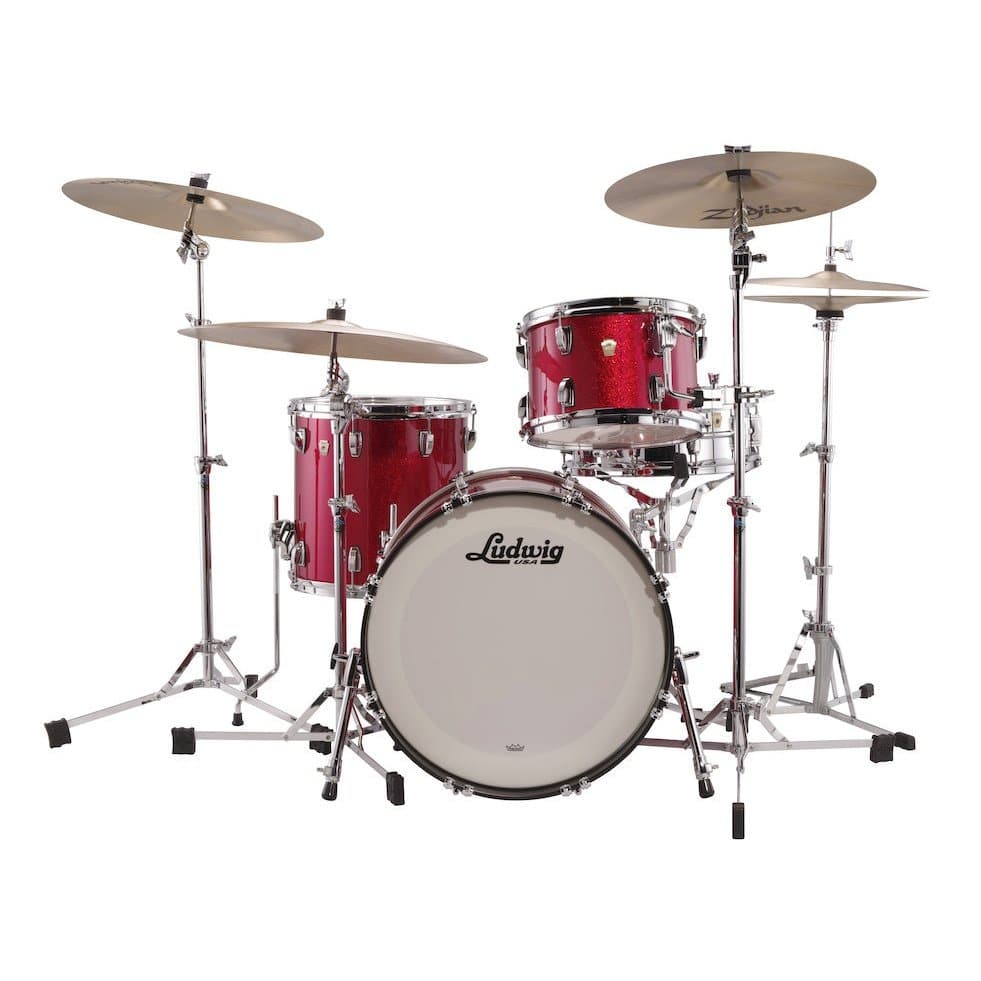 Ludwig Classic Maple Downbeat Drum Set Red Sparkle