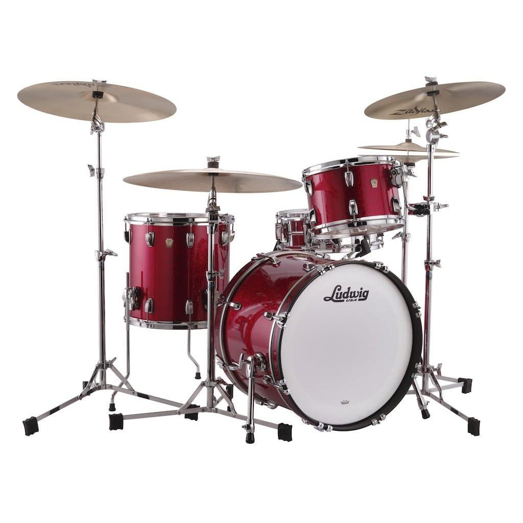 Ludwig Classic Maple Downbeat Drum Set Red Sparkle