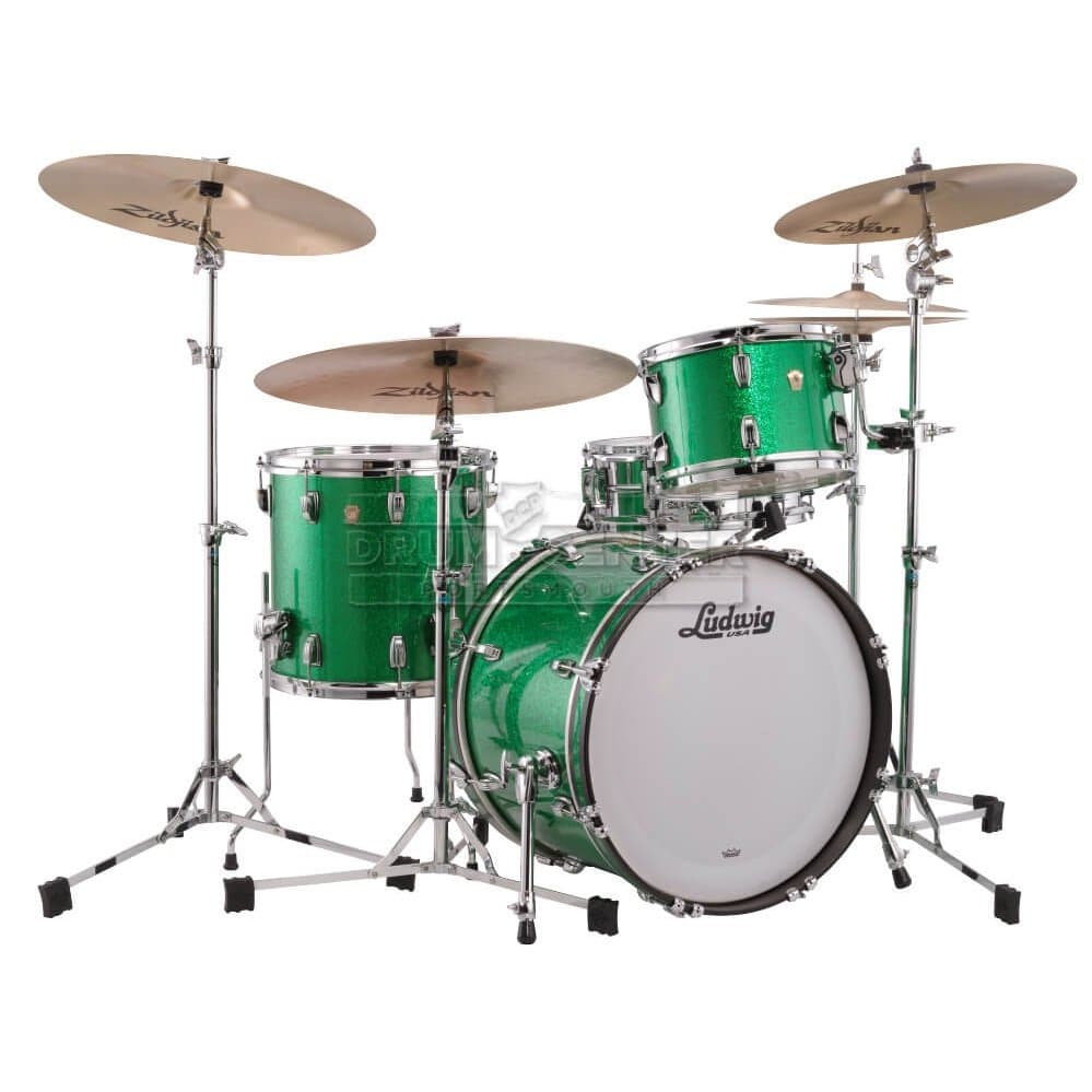 Ludwig Classic Maple 3pc Drum Set Green Sparkle