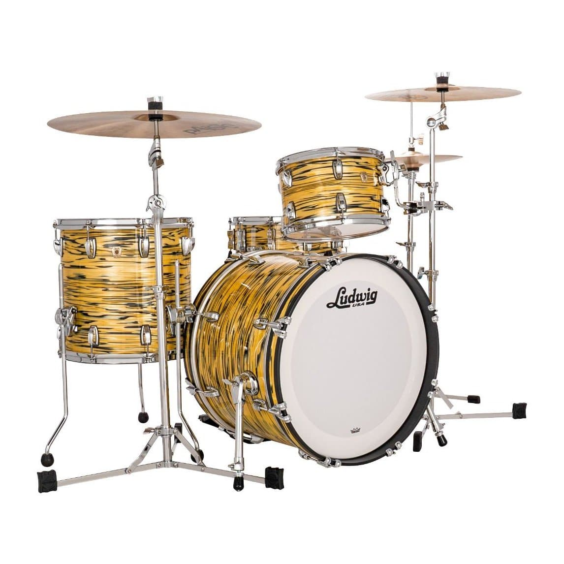 Ludwig Classic Maple 3pc Downbeat Drum Set Lemon Oyster