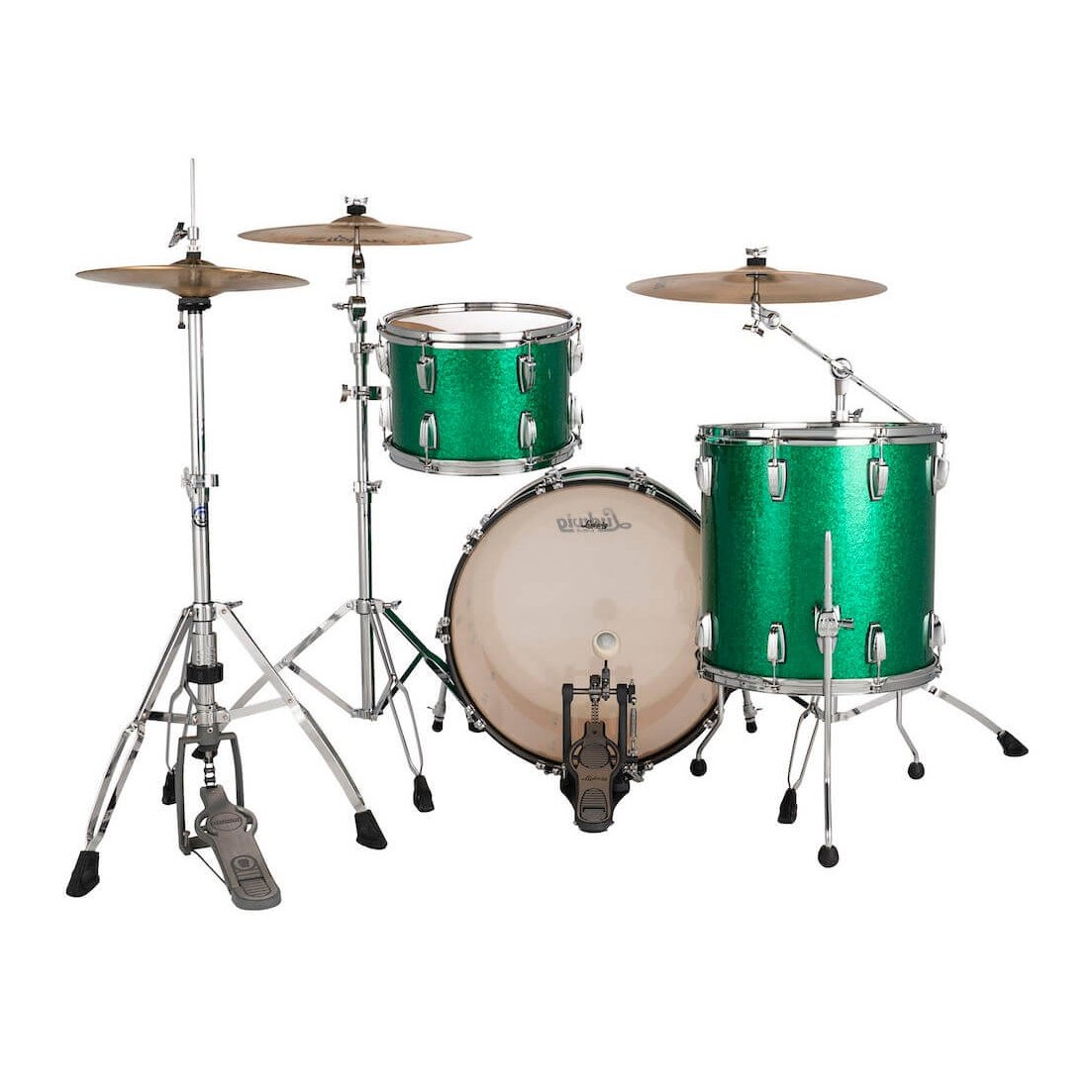 Ludwig Classic Maple 3pc Fab Drum Set Green Sparkle