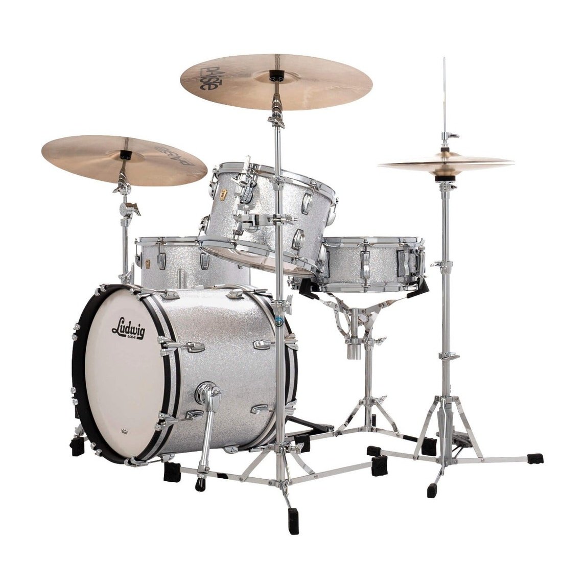Ludwig Classic Maple 3pc Jazzette Drum Set Silver Sparkle