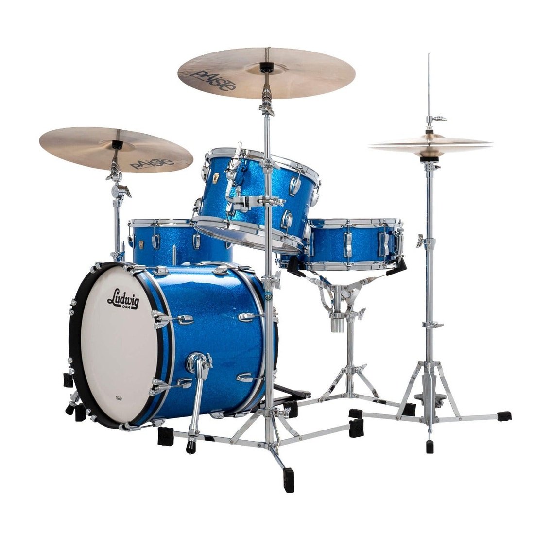 Ludwig Classic Maple 3pc Jazzette Drum Set Blue Sparkle
