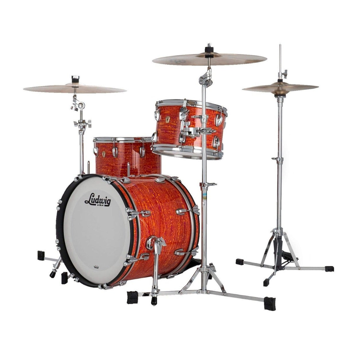 Ludwig Classic Maple 3pc Jazzette Drum Set Mod Orange