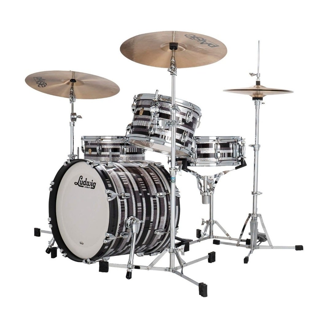 Ludwig Classic Maple 3pc Jazzette Drum Set Digital Black Sparkle