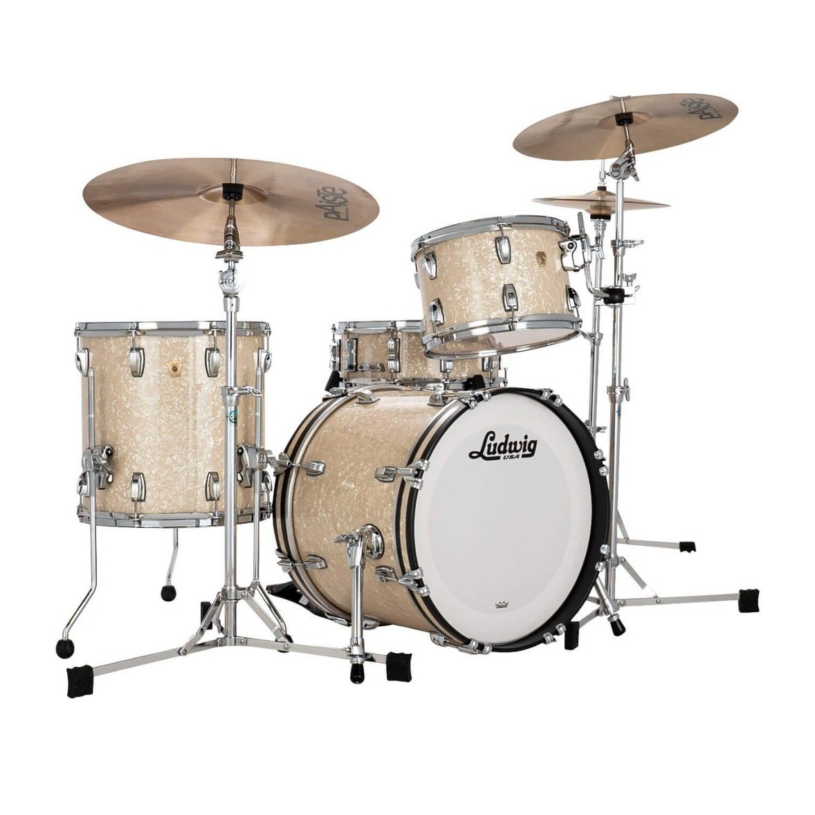 Ludwig Classic Maple 3pc Jazzette Drum Set Vintage White Marine