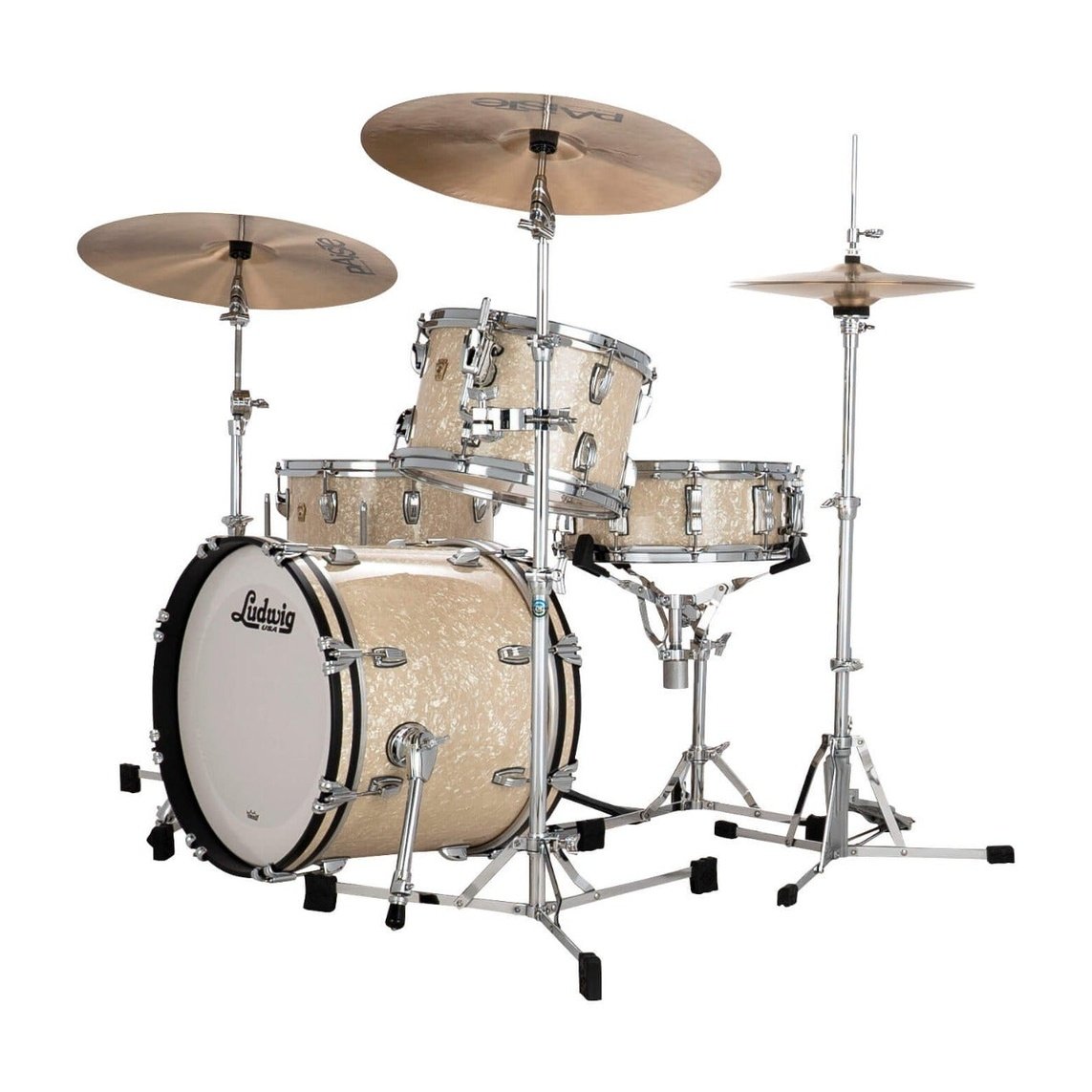 Ludwig Classic Maple 3pc Jazzette Drum Set Vintage White Marine