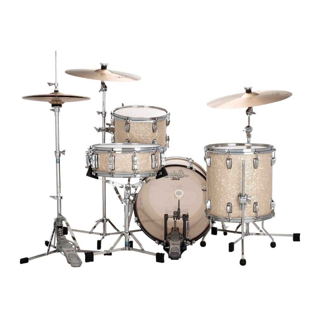 Ludwig Classic Maple 3pc Jazzette Drum Set Vintage White Marine