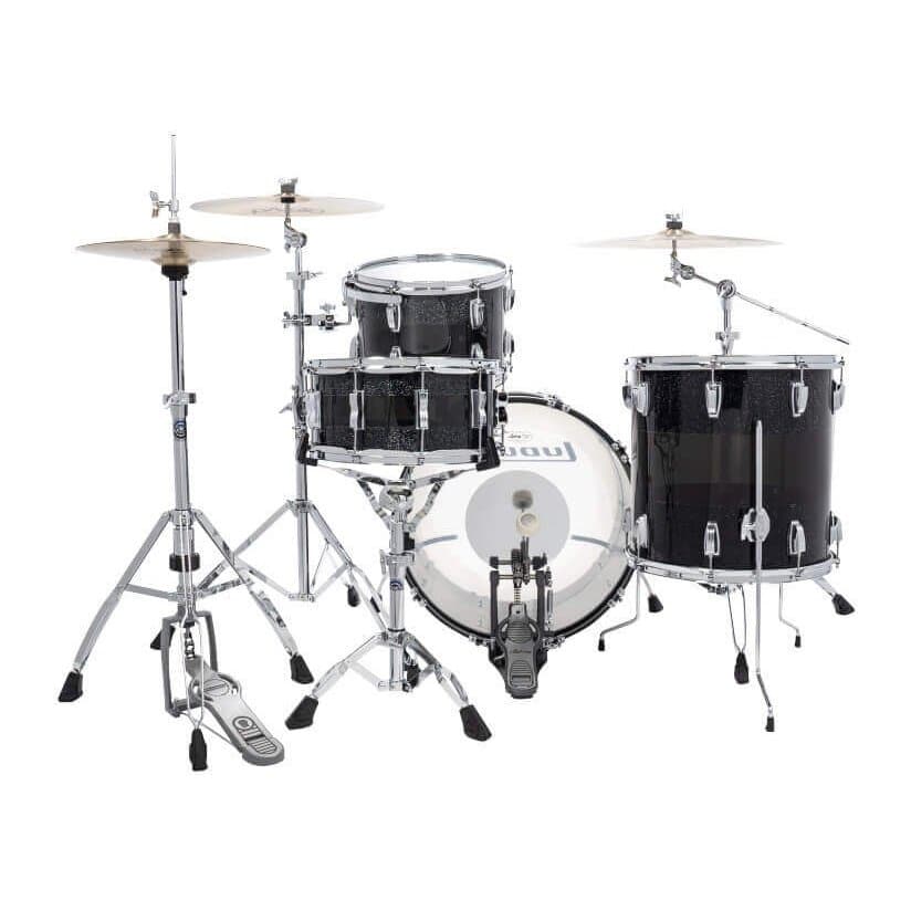Ludwig Vistalite 3pc FAB Drum Set 50th Anniversary Black Sparkle/Smoke