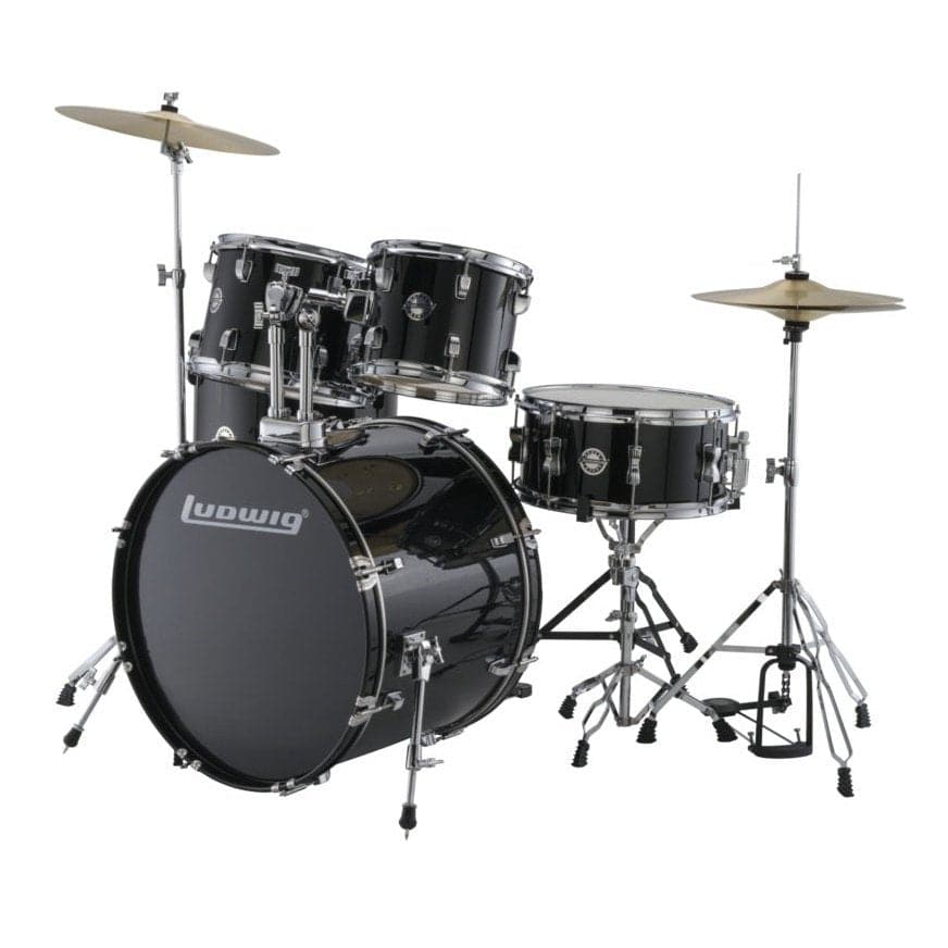 Ludwig Accent Drive 5pc Drum Set w/ Cymbals Black