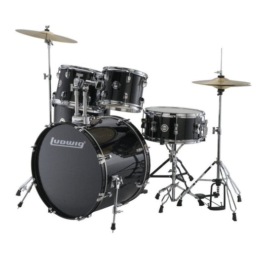 Ludwig Accent Drive 5pc Drum Set w/ Cymbals Black