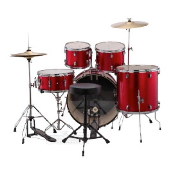 Ludwig Accent Drive 5pc Drum Set w/ Cymbals Red Foil