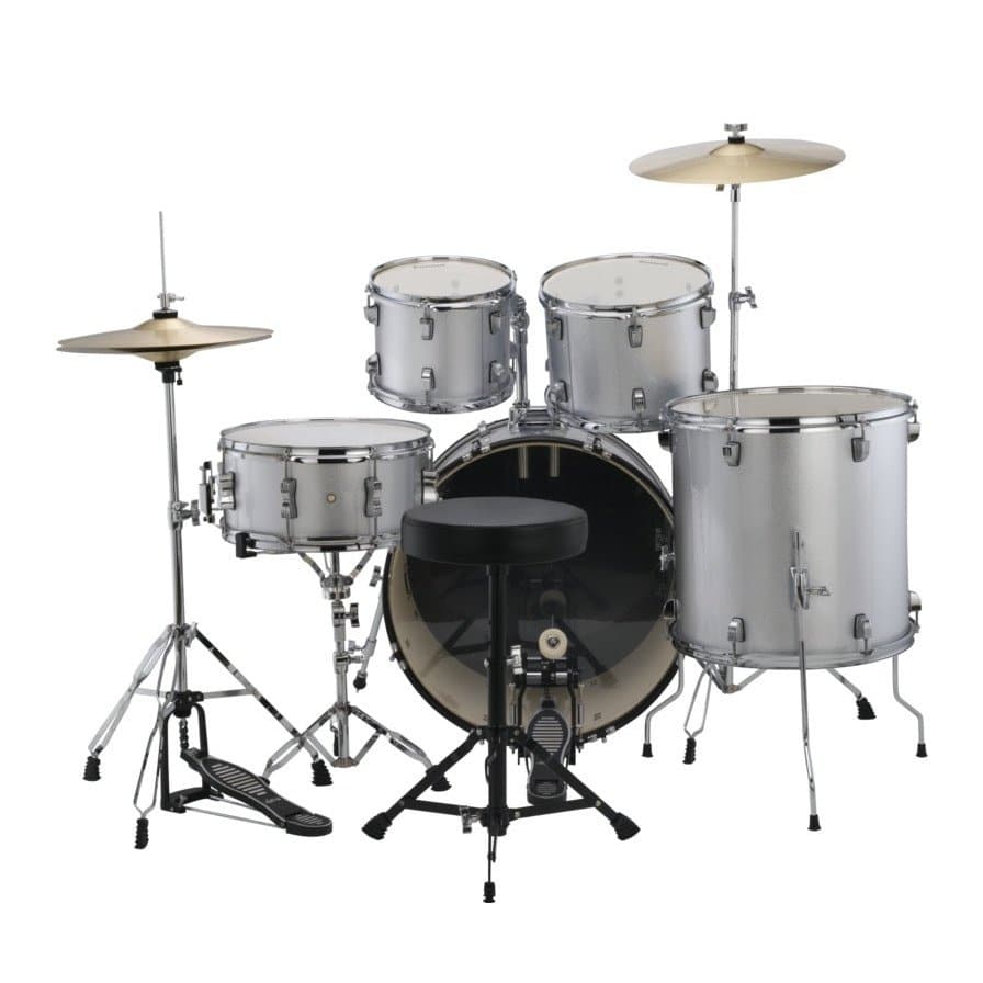 Ludwig Accent Fuse 5pc Drum Set w/ Cymbals Silver Foil