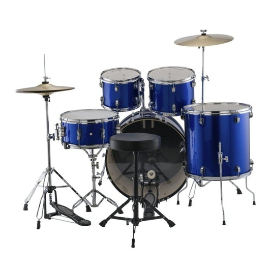 Ludwig Accent Fuse 5pc Drum Set w/ Cymbals Blue Foil