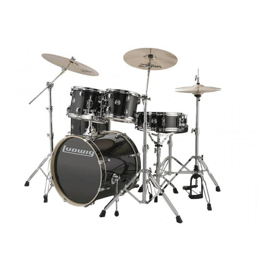 Ludwig Element Evolution 5pc Drum Set with Zildjian I Series Cymbals - 20 Set - Black Sparkle