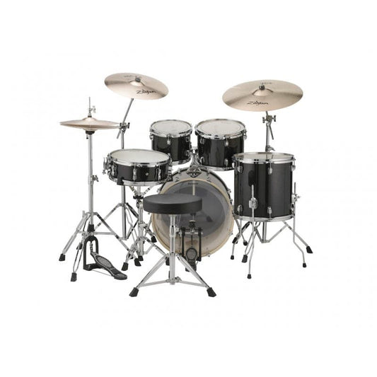 Ludwig Element Evolution 5pc Drum Set with Zildjian I Series Cymbals - 20 Set - Black Sparkle