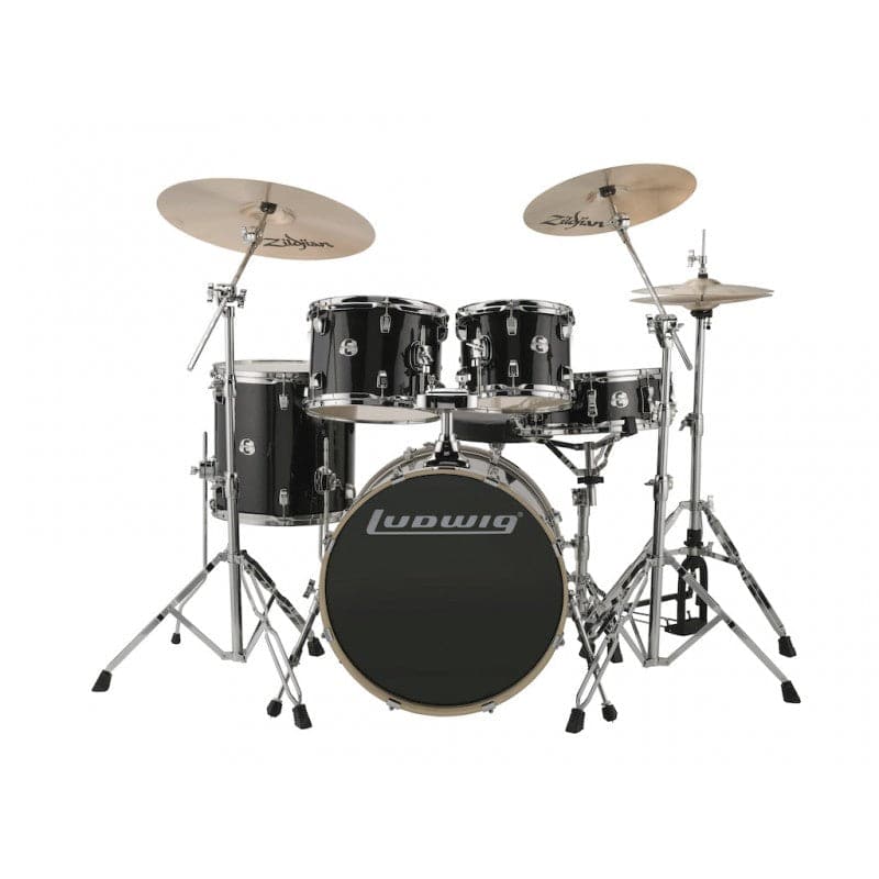 Ludwig Element Evolution 5pc Drum Set with Zildjian I Series Cymbals - 20 Set - Black Sparkle