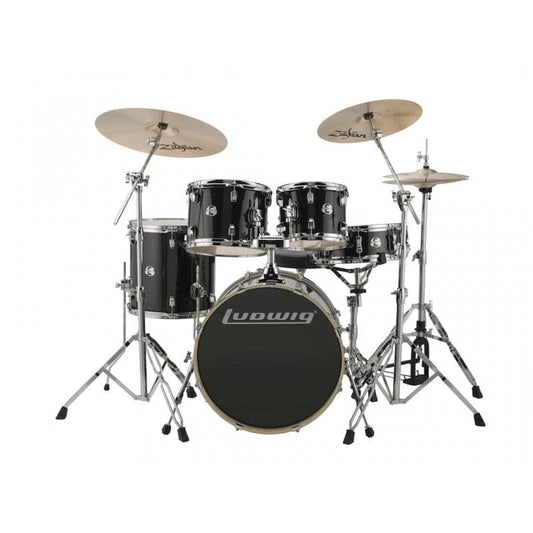 Ludwig Element Evolution 5pc Drum Set with Zildjian I Series Cymbals - 20 Set - Black Sparkle