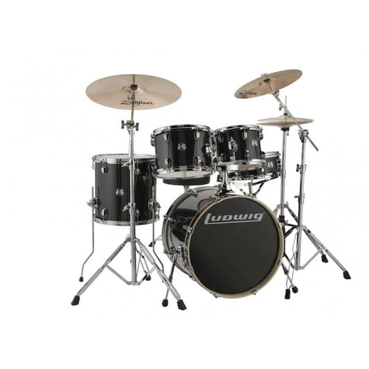 Ludwig Element Evolution 5pc Drum Set with Zildjian I Series Cymbals - 20 Set - Black Sparkle