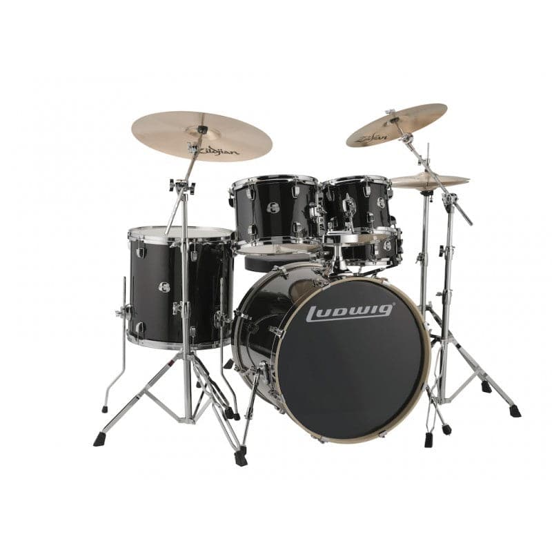 Ludwig Element Evolution 5pc Drum Set with Zildjian I Series Cymbals - 22 Set - Black Sparkle