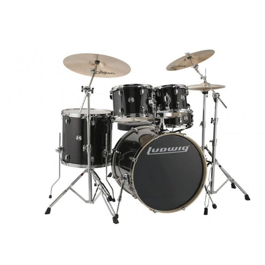 Ludwig Element Evolution 5pc Drum Set with Zildjian I Series Cymbals - 22 Set - Black Sparkle