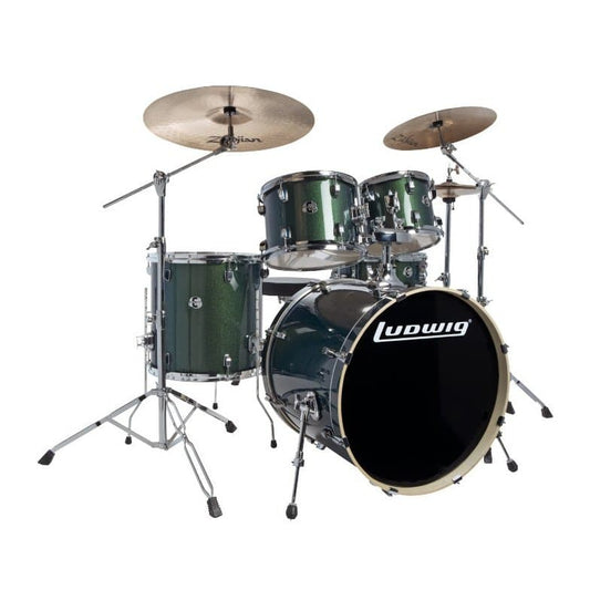 Ludwig Element Evolution 5pc Drum Set Emerald Sparkle w/Zildjian I Series Cymbals