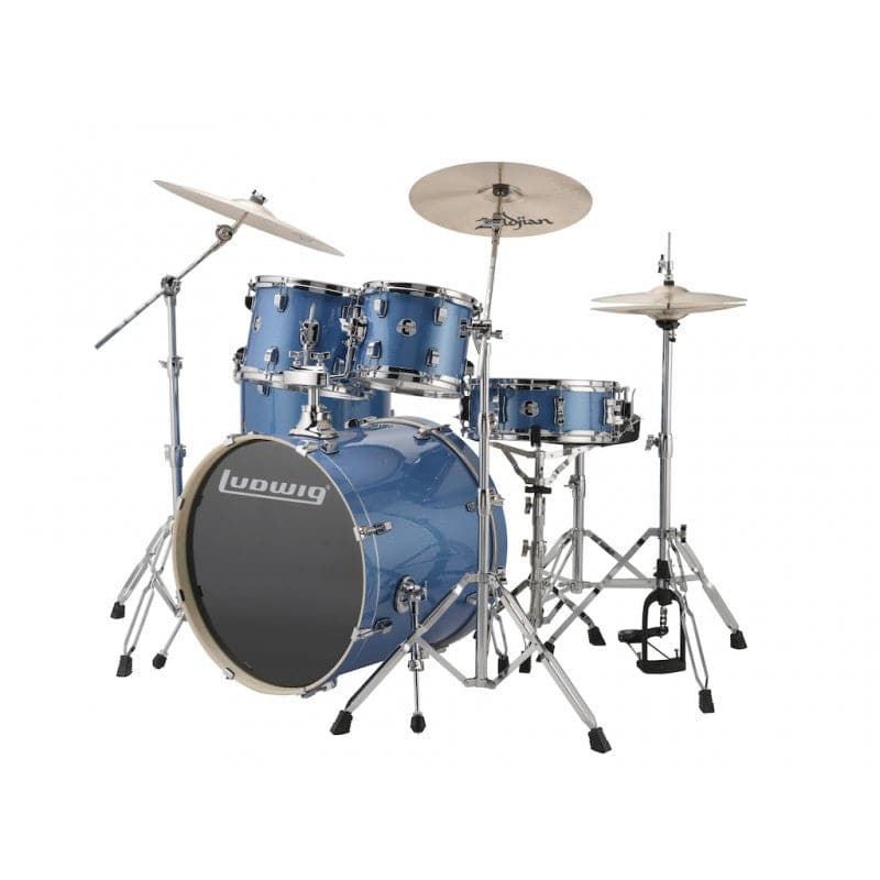 Ludwig Element Evolution 5pc Drum Set with Zildjian I Series Cymbals - 22 Set - Blue Sparkle