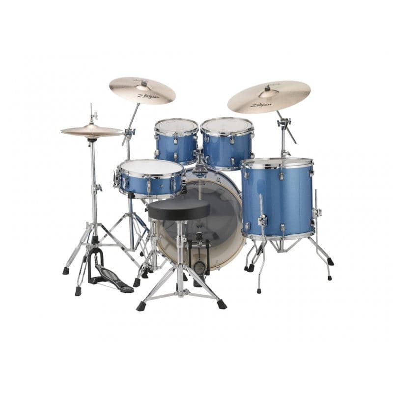 Ludwig Element Evolution 5pc Drum Set with Zildjian I Series Cymbals - 22 Set - Blue Sparkle