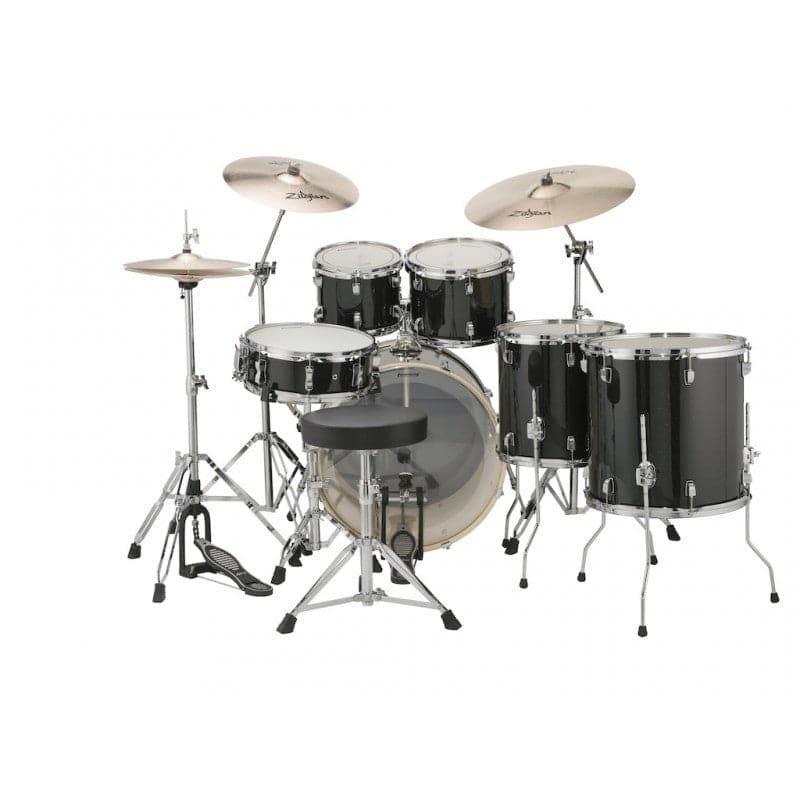 Ludwig Element Evolution 6pc Drum Set Black Sparkle w/Zildjian I Series Cymbals