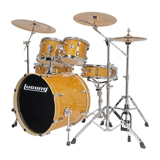 Ludwig Element Evolution 6pc Drum Set Gold Sparkle w/Zildjian I Series Cymbals