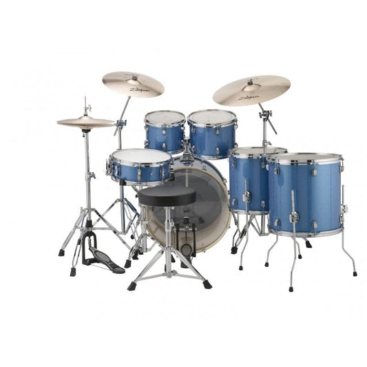 Ludwig Element Evolution 6pc Drum Set Blue Sparkle w/Zildjian I Series Cymbals