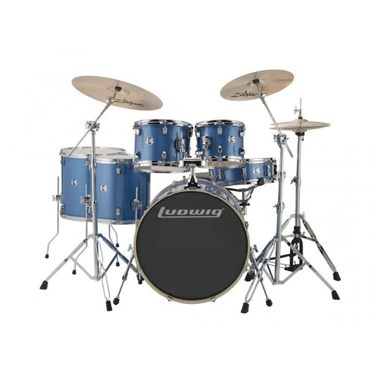 Ludwig Element Evolution 6pc Drum Set Blue Sparkle w/Zildjian I Series Cymbals