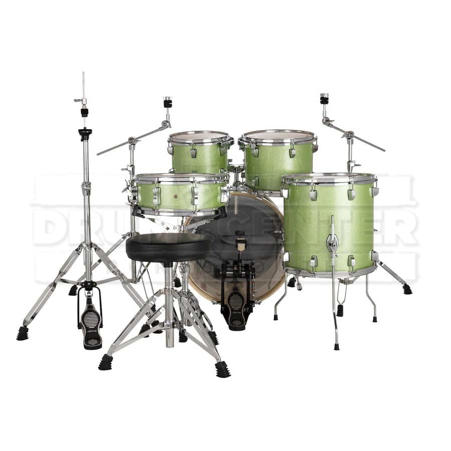 Ludwig Evolution 5pc Drum Set with Cymbals and Hardware Mint Green Sparkle