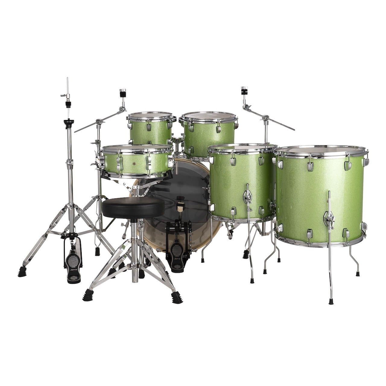Ludwig Evolution 6pc Drum Set with Cymbals and Hardware Mint Green Sparkle