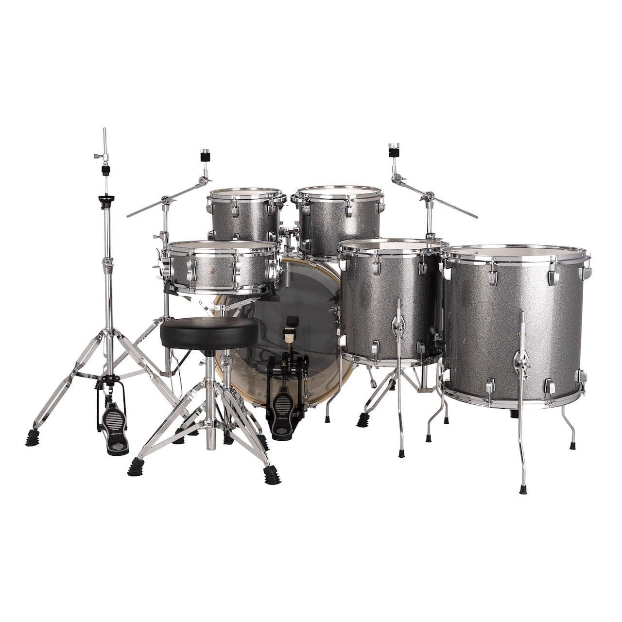 Ludwig Evolution 6pc Drum Set with Cymbals and Hardware Platinum Sparkle